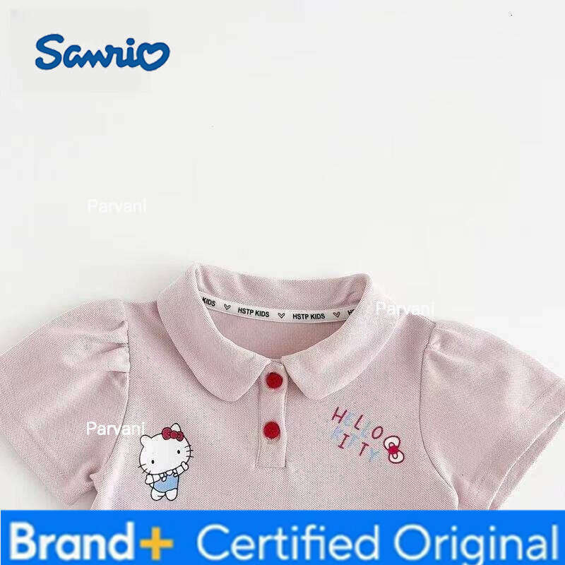 Sanrio Summer Baby Girls Cotton Dress Kid Children Hello Kitty Short Sleeve Clothes Cartoon Cute Sweet Princess Dresses H260206 - view 5