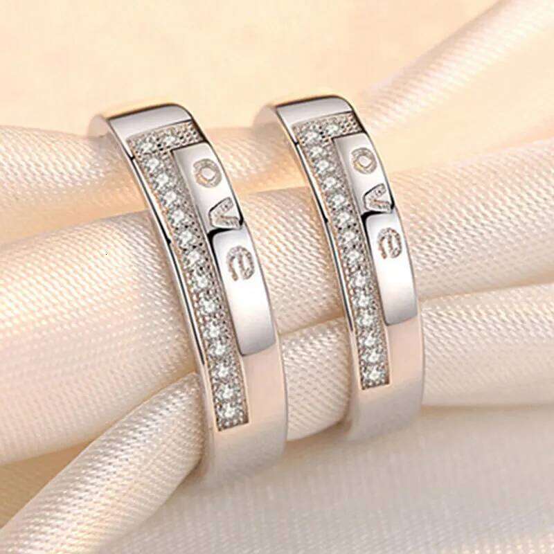 2Pcs 925 Sterling Silver Couples Sets Light Polishing Simple Ring for Woman Man Classic Wedding Fine Jewelry Circle W260206