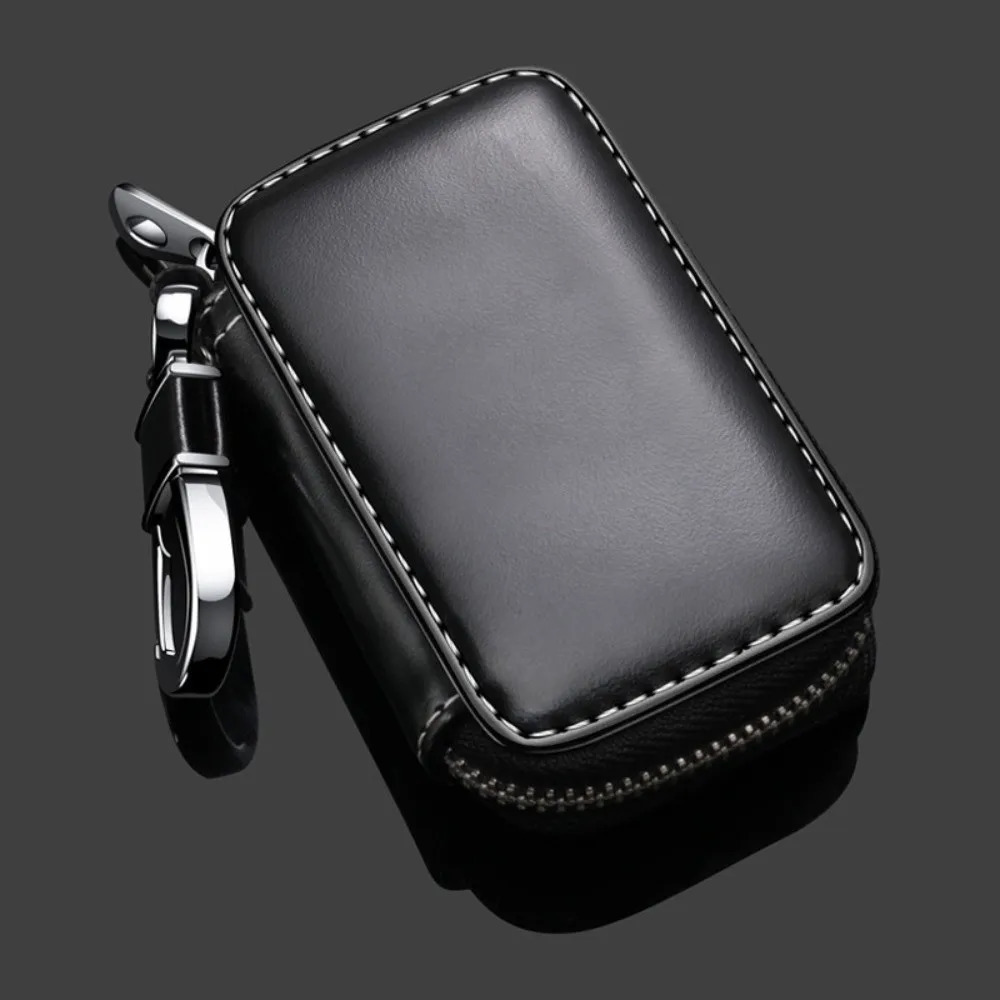 Leather Keychain Pouch Zipper Bag Key Wallets Car Key Case Cover Storage Bag Key Holder Organizer Men Women 260129