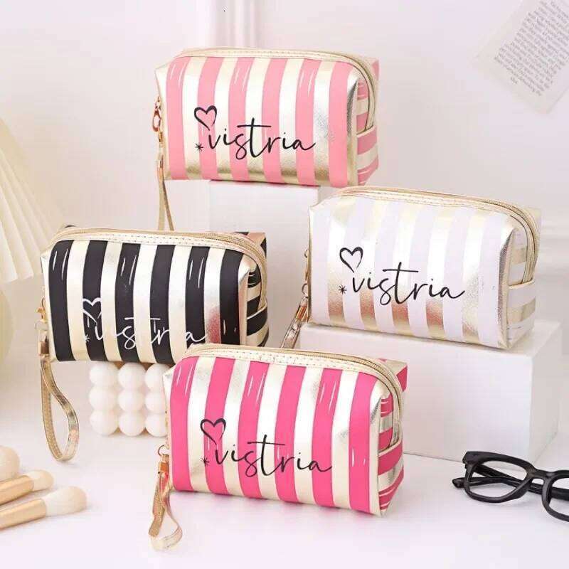 Striped Small Size High-value Handbag Mini Portable Makeup Storage Waterproof Women's Bag Y260206