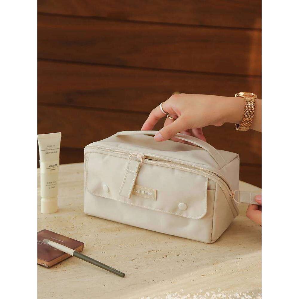 1 piece small tofu cube portable travel essential bag, daily toiletries storage makeup bag Y260206
