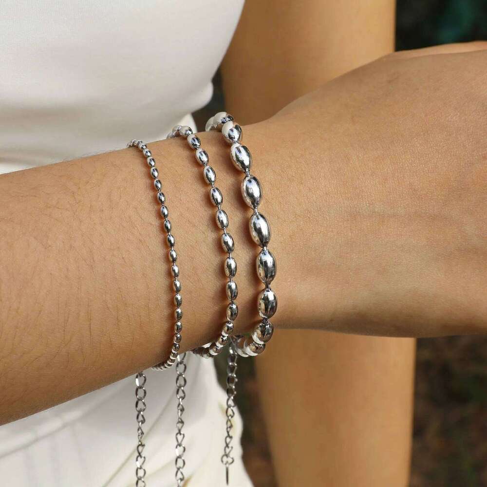 2024 Dainty 2MM/3MM/5MM Beads Chain Bracelets for Women,Gold Color Plating Charm Choker Links Wristband Bracelet Birthday Party 26H0206