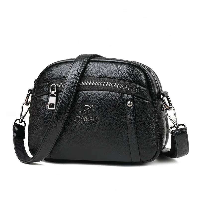 Women's Crossbody Water-Resistant Solid Color Square Shoulder Bag, Three Layer Zipper Closure Phone Purse Pouch for Women XJ260129