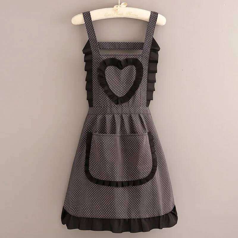 Western Style Canvas for Women Summer Thin Home Kitchen Fashion Apron Anti-fouling Wear-resistant Work Clothes S260205