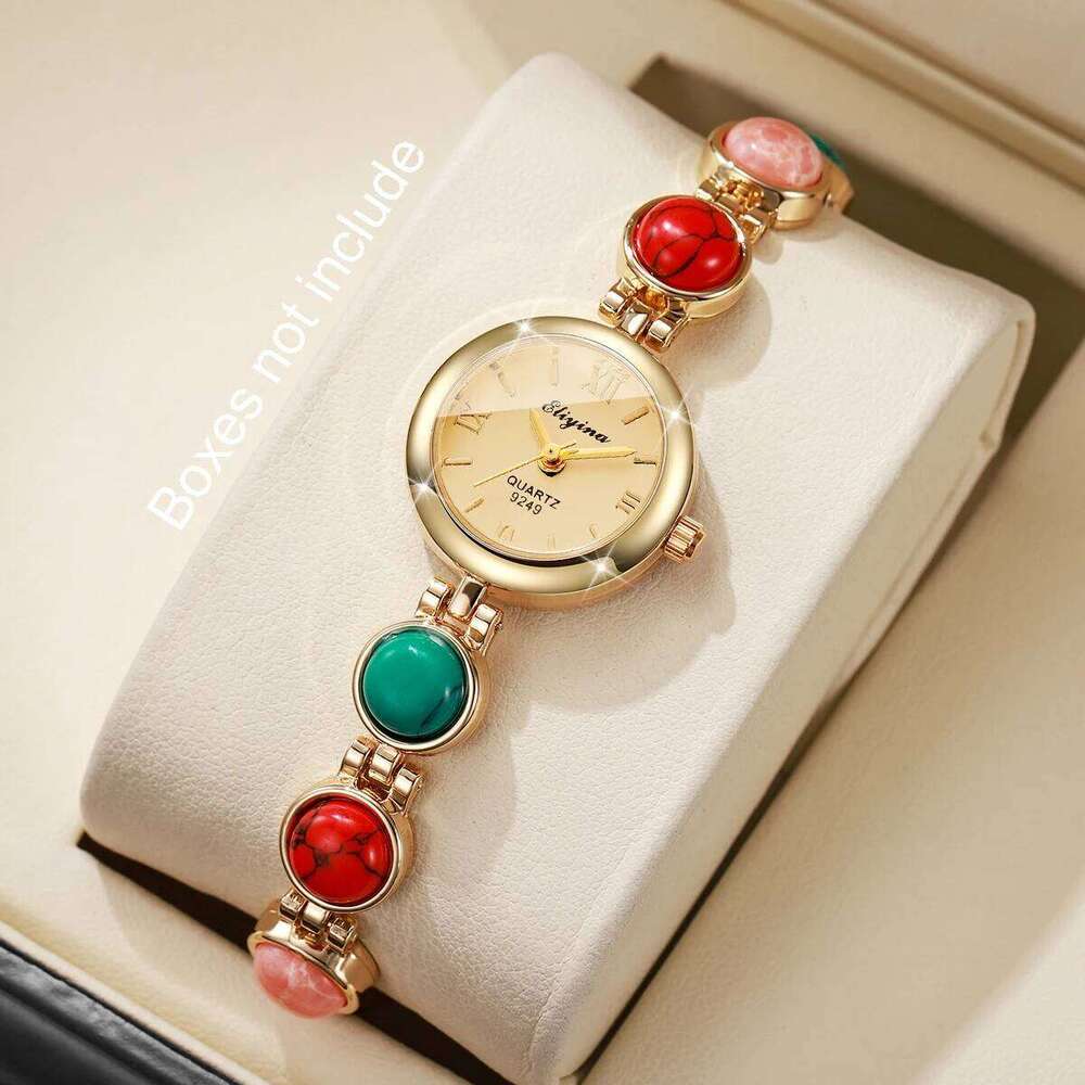 Color Random 1/2PCS Elegant Beads Strap Women Watches Fashion Ladies Roma Dial Quartz Wristwatch Without Box Z260206