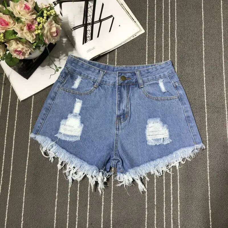 A-Line Sexy Hot Girl Denim Shorts Fashion Women Hollow Out Pocket High Waist Short Jeans Casual Streetwear Y2K Vintage Trousers XJ260206