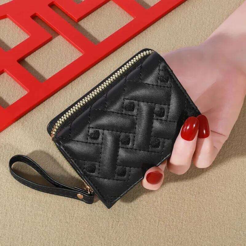 1pc Men's Fashion Embroidered Love Coin Purse, Trifold Holder, Multi Card Slots Wallet Y260206