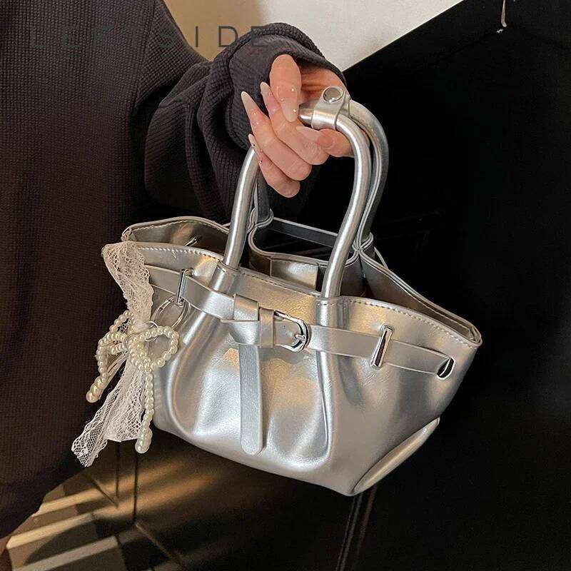 LEFTSIDE PU Leather Small Crossbody Bags Lady Shoulder Bag for Women 2025 New Fashion Y2K Short Handle Retro Handbags and Purses Y260205