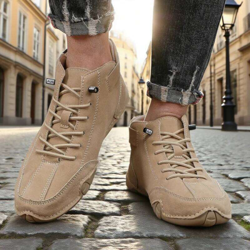 Retro High Top Mens Classic Charm Comfortable Anti Slip Durable Flat Shoes Soft Sole Luxury Fashion Ankle Boots