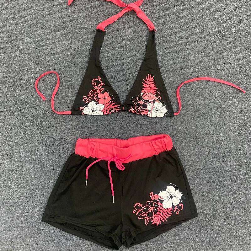 New Summer Beach Seaside Fashion Suit Flower Printing Female Bikinis 90S INS American Design Sexy Spice Girls Slim Swimsuit Z260206