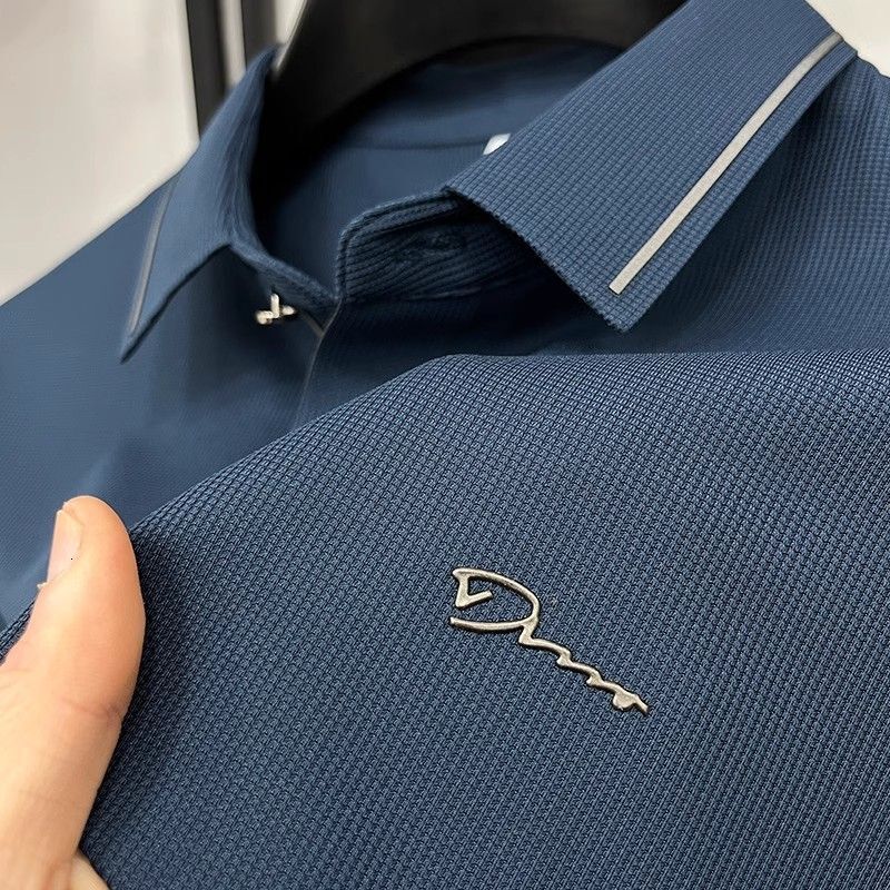 Luxury Brand Designer Clothes High-Quality Non-Iron Printed Men's Polo Shirt Short Sleeve Top Casual Business Middle-Aged Youth Dad's Clothi