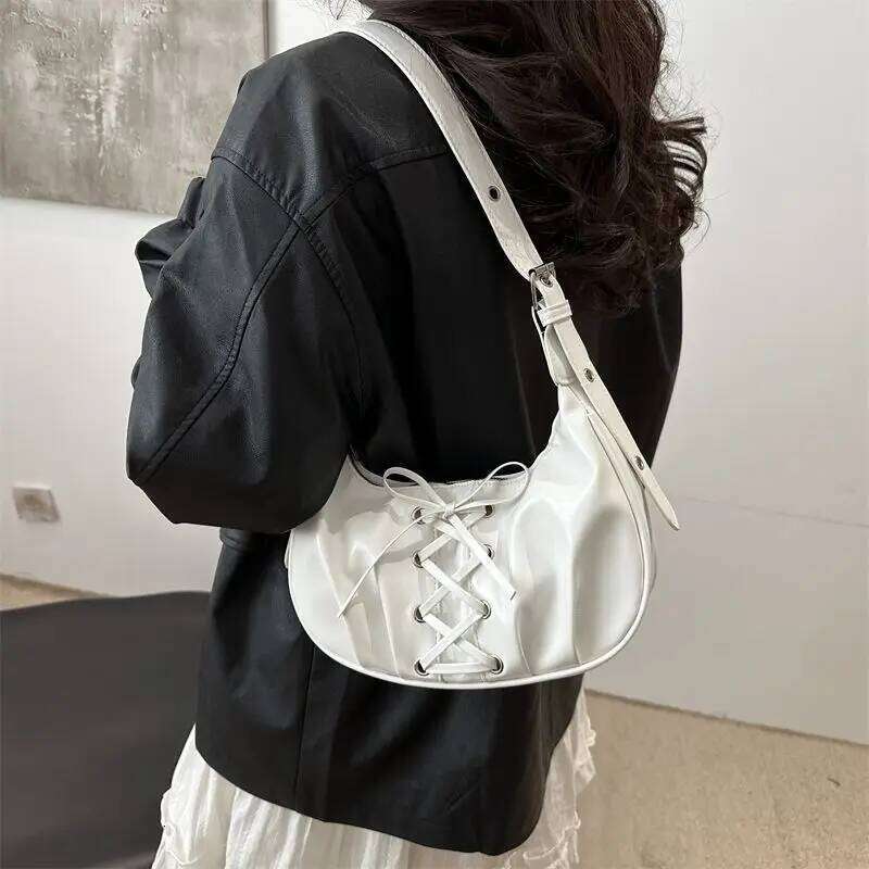 Niche Lace-up Bow New Underarm Chic Shoulder Bag Stylish Retro Handbag Luxury Women's Crossbody pouch Y260205