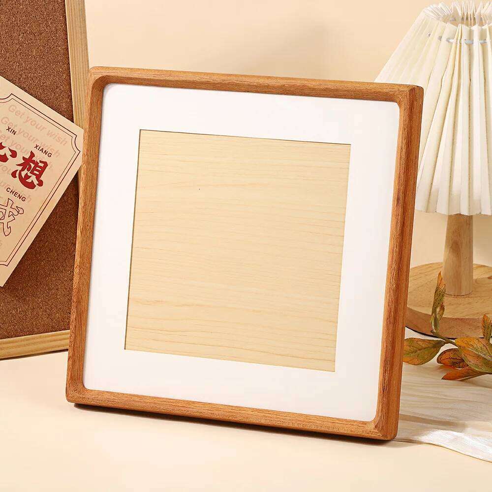 Square Teakwood Photo High-grade 10x10cm 20x20cm 25x25cm Wedding Picture Frame Stand for Pictures Home Desktop Decor Gift S260205