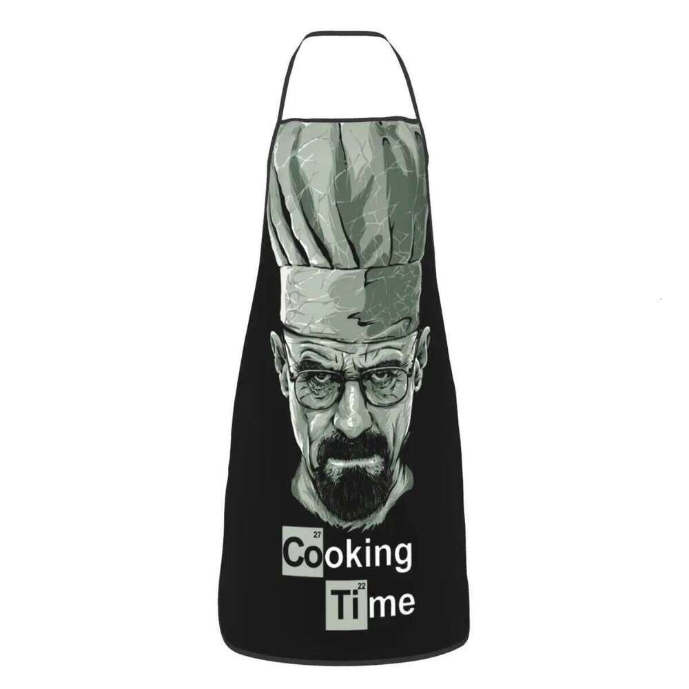 Custom Bib Breaking Bad Time Aprons Men Women Unisex Adult Chef Cooking Kitchen Walter White Tablier Cuisine Gardening S260205