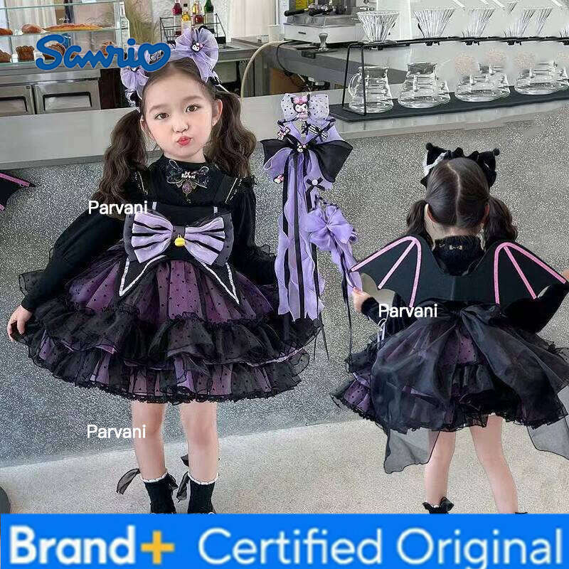 Sanrio Kawaii Kuromi Lolita Dress for Girls, Children's Clothes, Anime Skirt, Cartoon Girl, Birthday Gift, Small and Medium Sized, New H260206 - view 3