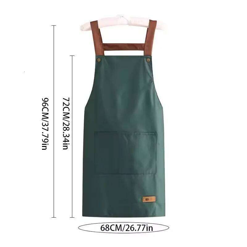 Kitchen Cooking Women Men Waterproof Oil-proof Apron Household Work Clothes with Pockets for Hotel Resturant Coffee Shop S260205
