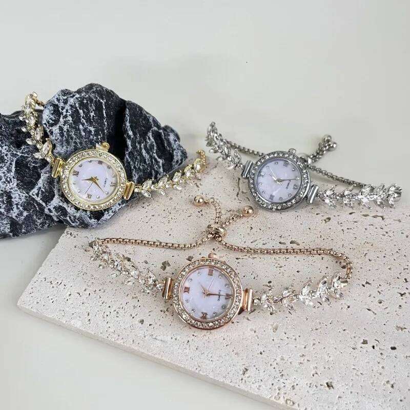 Luxury Mermaid Light Women Watch Diamond Adjustable Bracelet Quartz Movement Z260206