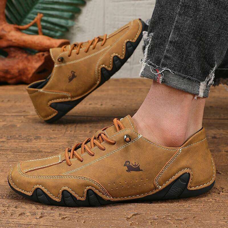 Men's Industrial Retro Style Boots Breathable Comfortable Lightweight Suitable for Outdoor Walking Daily Commuting Flat Shoes