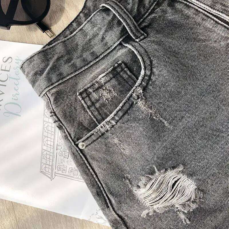 Women's Shorts Punk Ripped Baggy Short Pants for Woman To Wear Mini Loose Jeans Denim Korean Style XL Streetwear Clothing Cheap XJ260206