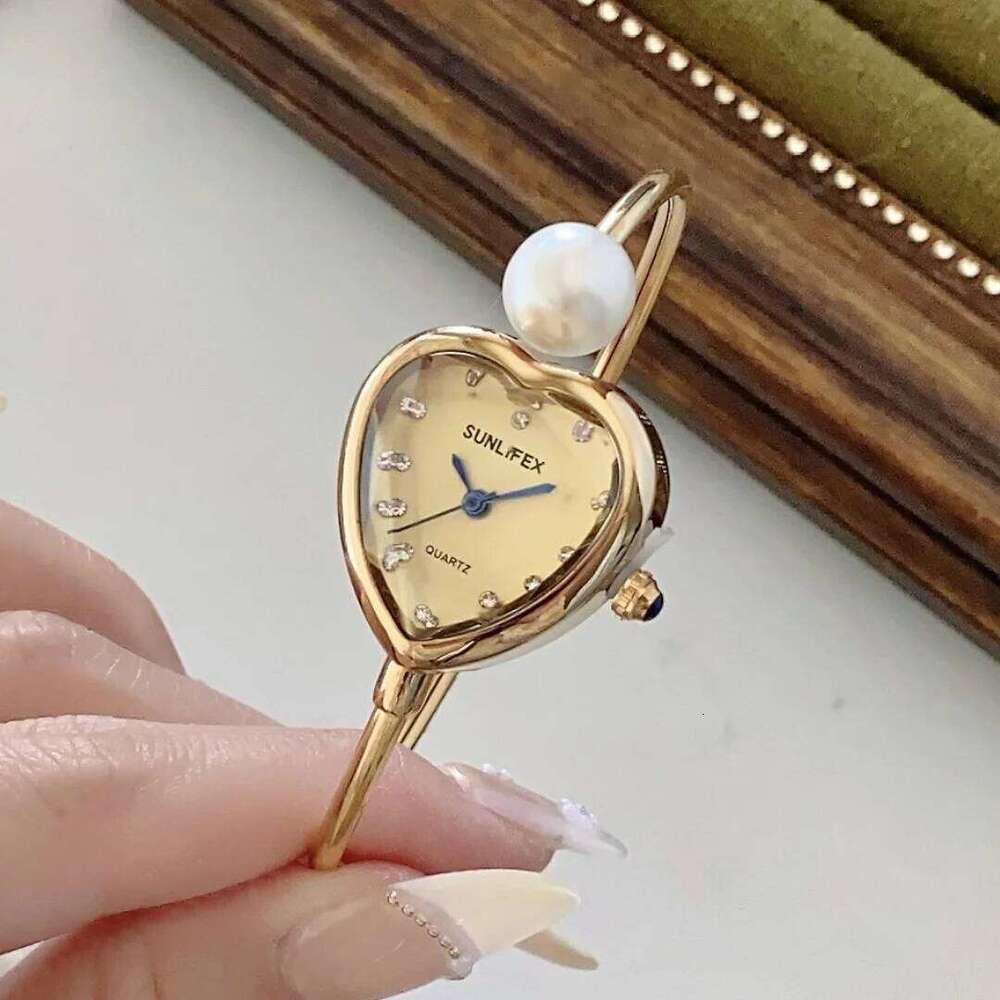 Sunlifex Women Pearl Bracelet Watches Heart DialLadies Quartz Wristwatch Fashion Femal Dropshipping Clock reloj para mujer Z260206