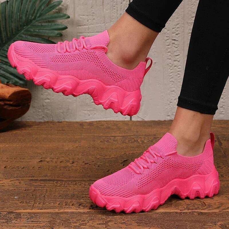 Female Designer Comfortable Mesh Breathable Minimalist Walking Outdoor Casual Non Slip Women Sneakers Platform Shoes
