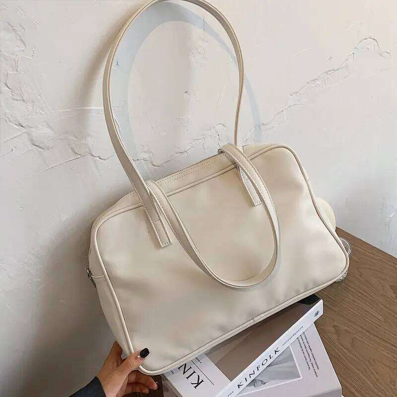 Soft PU Leather Women Shoulder Large Capacity Shopping Bag Casual Female Square Tote Bags Simple Ladies Travel Handbags Y260205