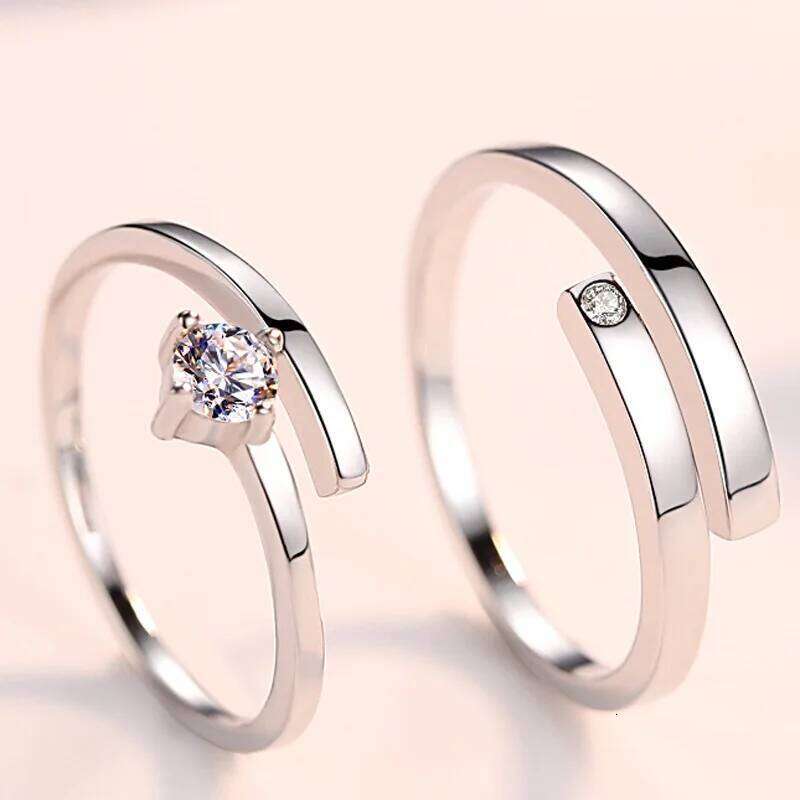 Real 925 Stelring Silver Women's New Jewelry Crystal Zircon Fashion Opening Couple Ring For Man XY0389 W260206