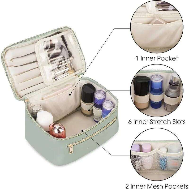 1pc Korean Style Partition Large Capacity Waterproof Travel Toiletry Set Makeup Bag Storage Y260206