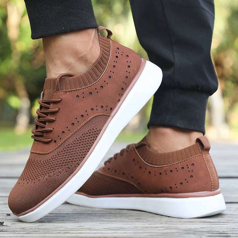 Casual Mesh Classic Breathable Comfort Excellent Fit Walking Shoes Outdoor Lightweight Knitted Trekking Sneakers Men