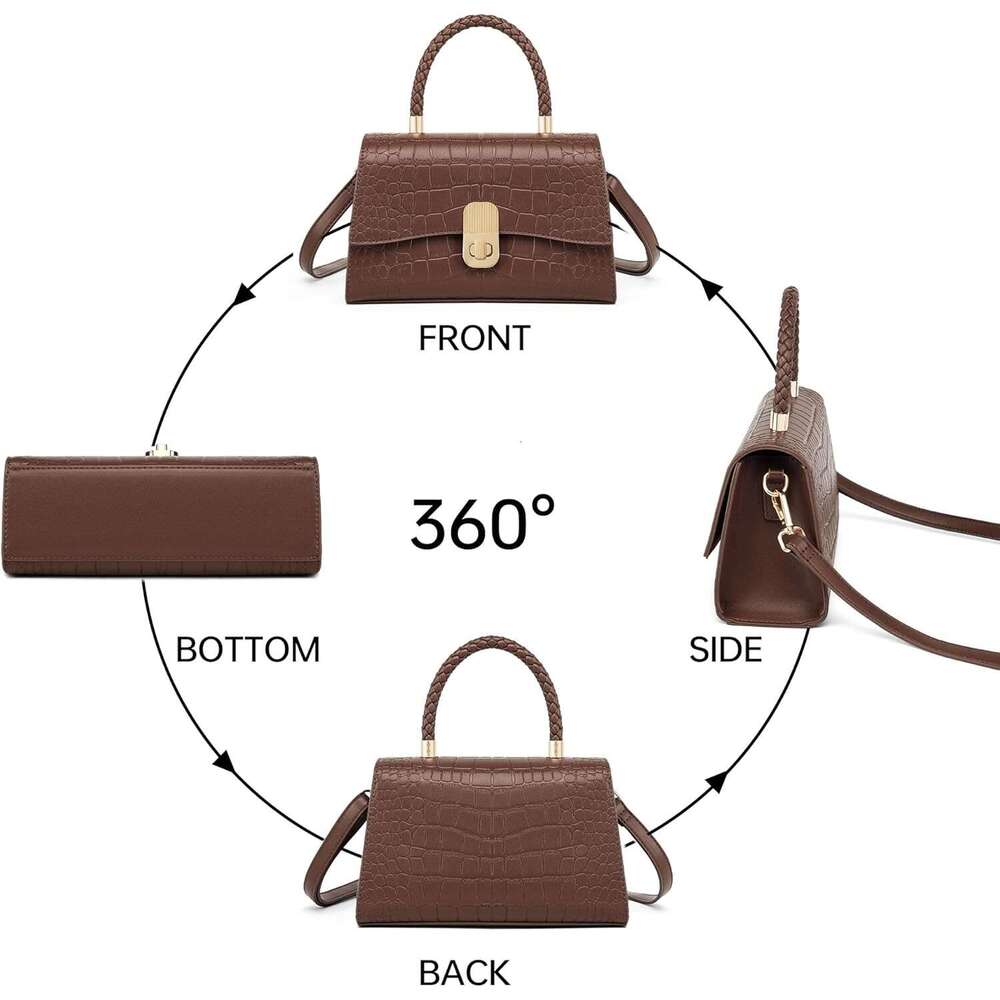 Top Handle Handbags For Women Small Satchel Crossbody Bag Purse With Detachable Strap