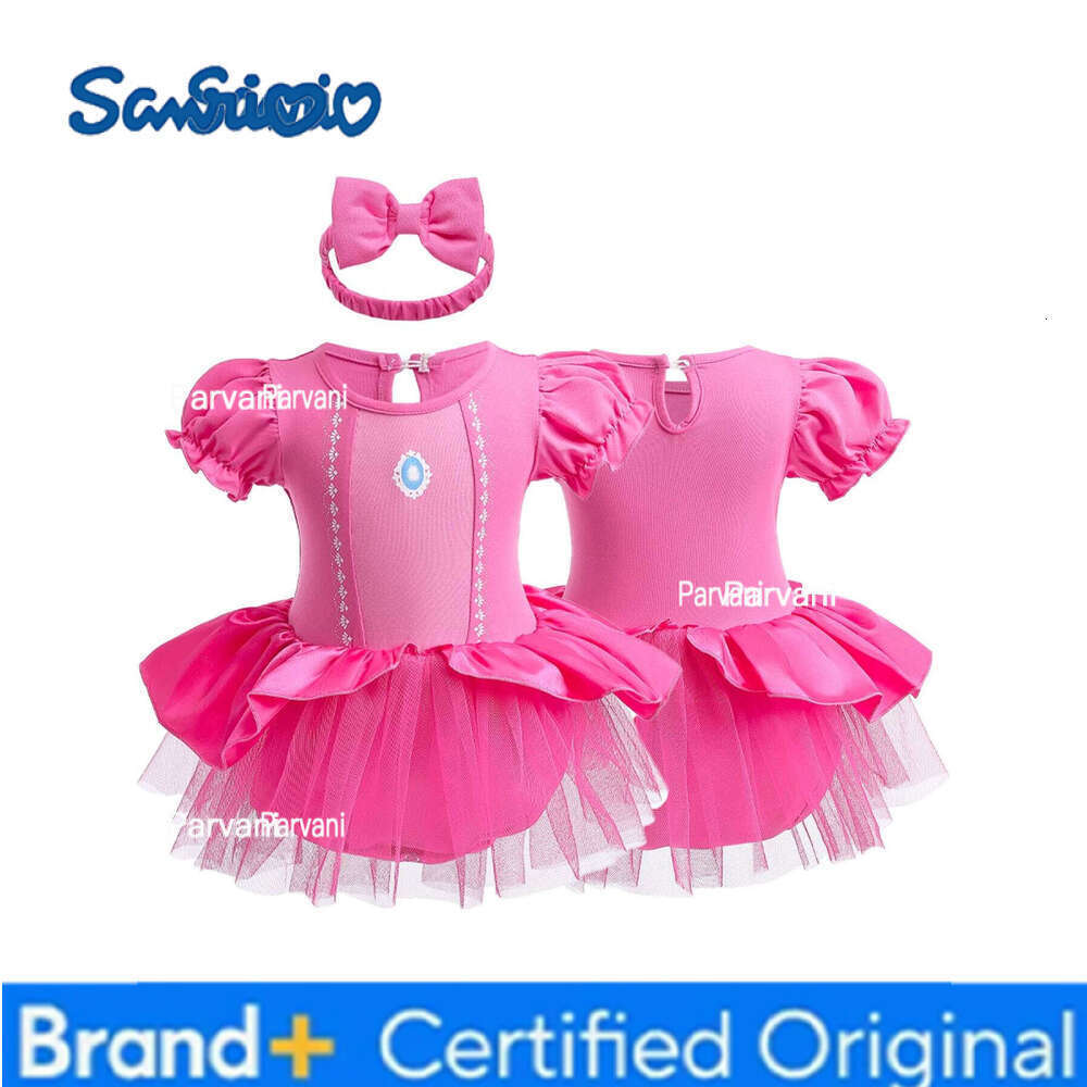 Sanrio Girl Romper Dress With Headband Size 3-18M Infant Clothes Rose Color Soft Baby Jumpsuits H260206 - view 4