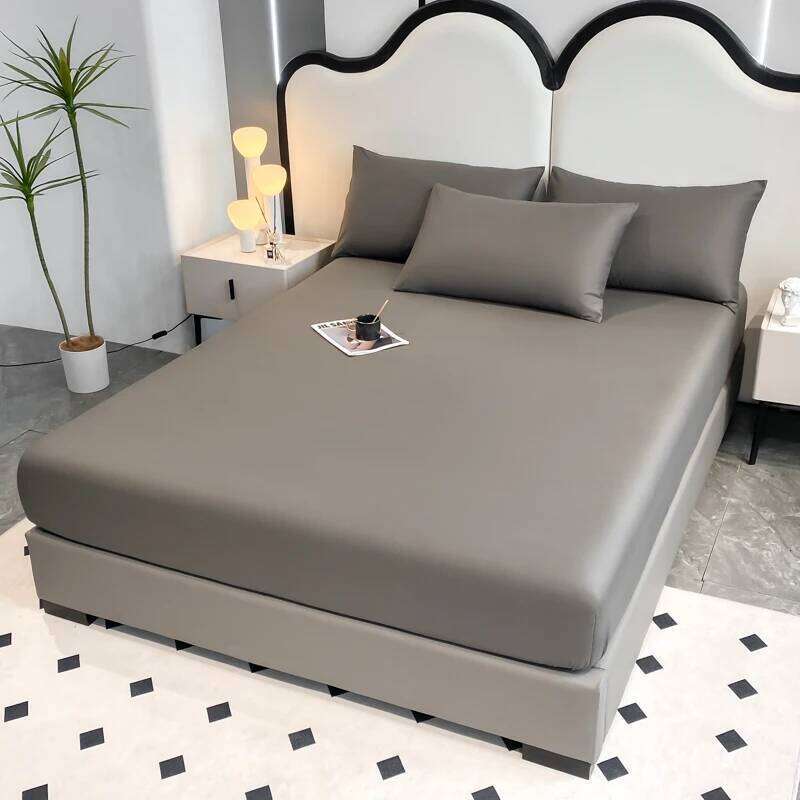 3pcs Solid Color ultra-fine fiber Fitted Bed Sheet Pillowcase Set Skin Friendly Breathable King size bed sheet Mattress Cover XJ260206