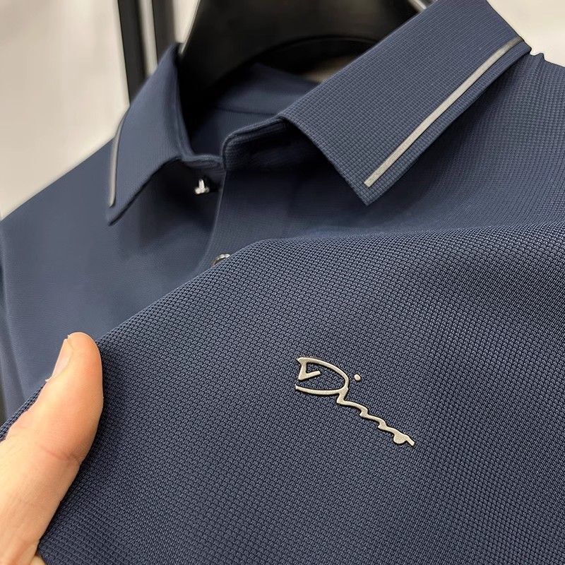 Luxury Brand Designer Clothes High-Quality Non-Iron Printed Men's Polo Shirt Short Sleeve Top Casual Business Middle-Aged Youth Dad's Clothi