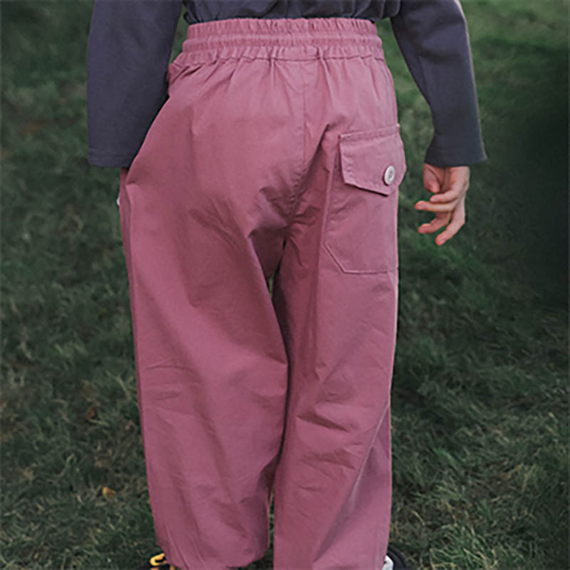 Kids Pants Kids Mountain Style Small Logo Cuffed Pants Elastic Waist Quick-Dry Outdoor Casual Trousers for Boys & Girls 26AG3184