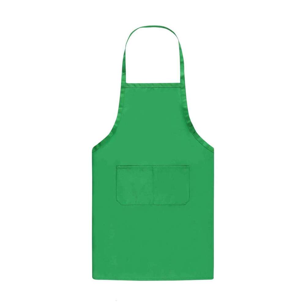 Men Women Plain with Double Pockets Waterproof Cooking Aprons Chef Waiter Barbecue Hairdresser Apron Kitchen Supplies S260205