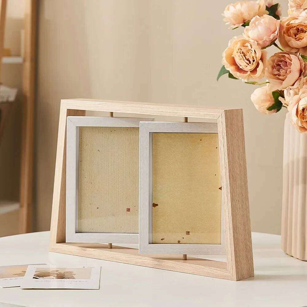 Modern Home Decor for Room Desk Frame Glass Portrait Hanging Picture Desktop Photo Frames Love Gift S260205