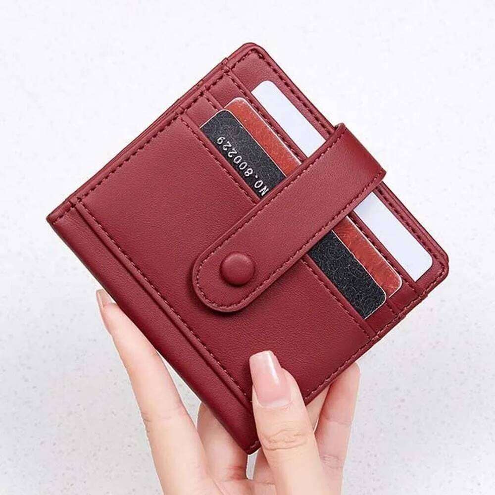 Anti-splash Water Portable RFID Protection Wallet Antimagnetic PVC Short Folding Purse Classic Korean Style PU Card Bag Shopping Y260206