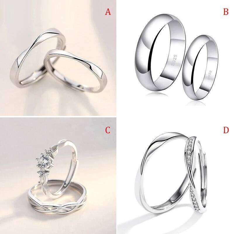 1Pair Couple Cute Dog Open Ring For Women Men Adjustable Finger Rings Romantic Lovers Anniversary Jewelry W260206