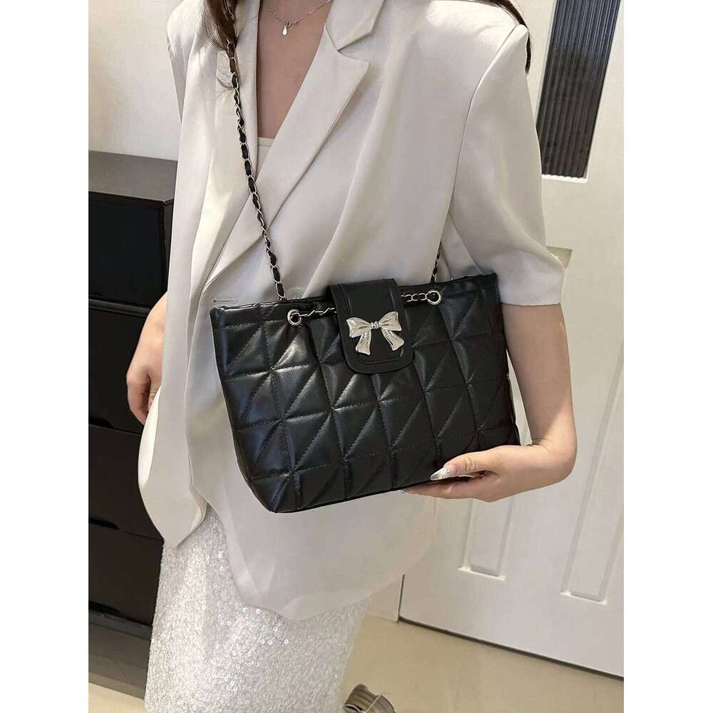 Fashionable Solid Color Elegant Quilted Zipper Chain Shoulder Designer Luxury Bag Women's Bags Y260205
