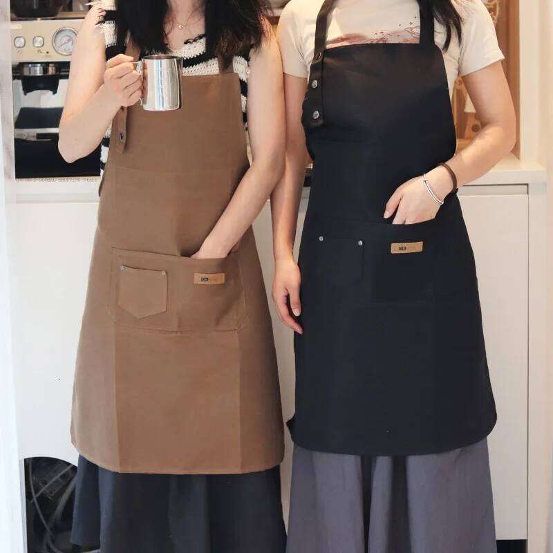 Fashion Kitchen Adjustable Bib with Pockets Cooking Aprons Restaurant Chef Work Waterproof Anti-oil Stain Apron S260205