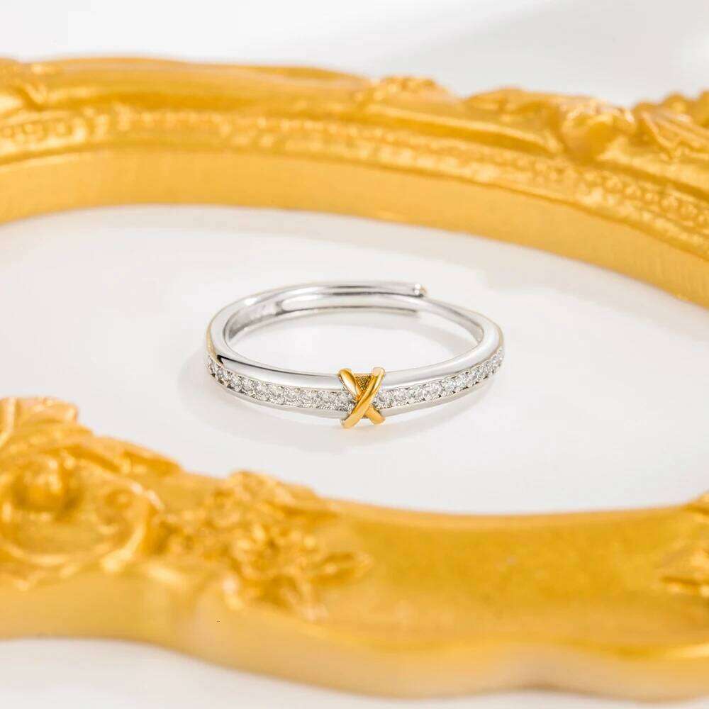 High Quality Women's 925 Sterling Silver Jewelry Fashion Cross Crystal Zircon Couple Ring For Men XY0311 W260206