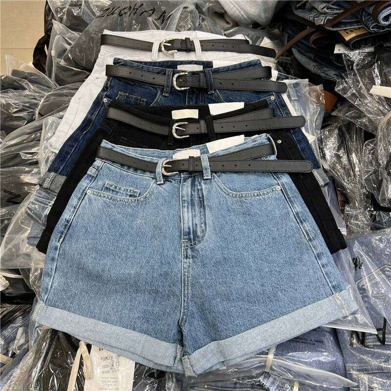 Design Sensibility Denim Cotton Summer Petite Straight-Leg Streetwear Loose Jean Shorts Casual Style Women's Trousers C260206