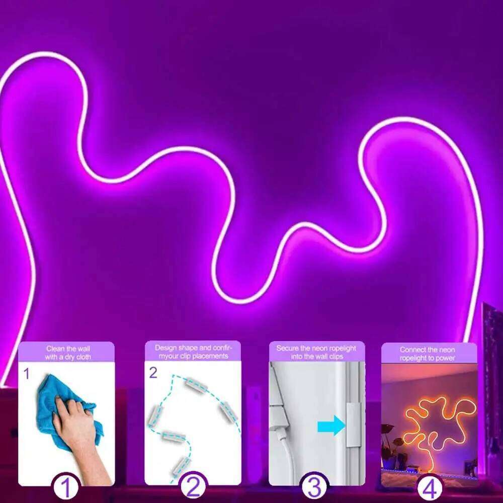Neon LED Lights USB 5V Strip IP65 Waterproof Control Led Flexible Diode Decoration For Home Living Room Decor Lighting Z260206