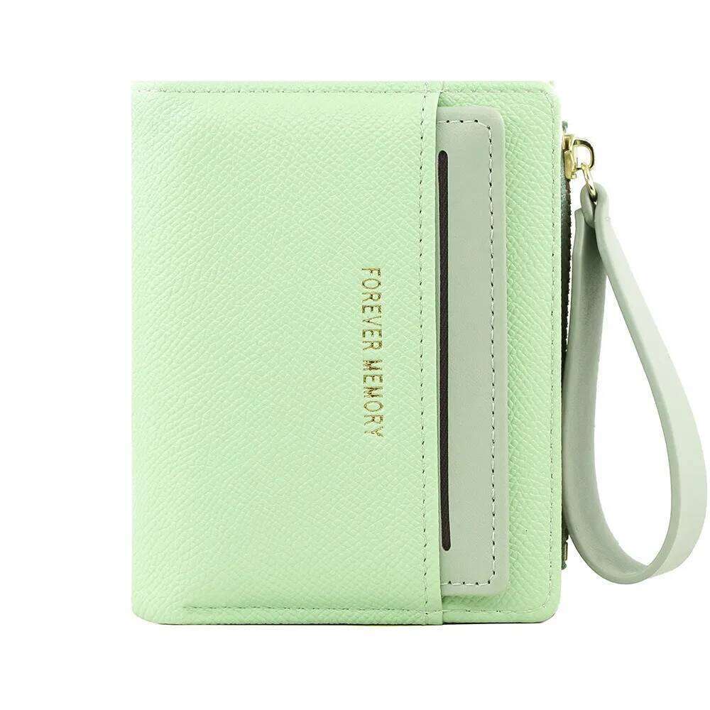 Fashion PU Leather Short Wallet Solid Color Zipper Card Holder Money Bag Women Y260206