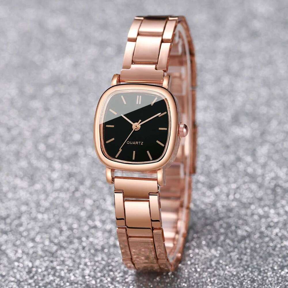 2PCS/Set Fashion Square Women Watches Stainless Steel Band Quartz Watch Heart Bracelet Set Z260206