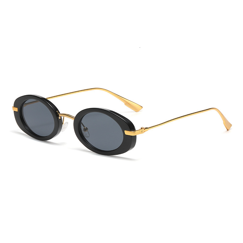 New Fashion Oval Frame Sunglasses European And American Retro High-End UV Protection Glasses