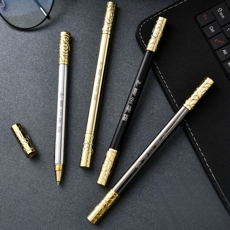 Bestseller Wholesale Creative Gift Sun Wukong Ruyi Golden Cudgel Metal Gel Signature Retro Rotating Brass Pen ddmySat