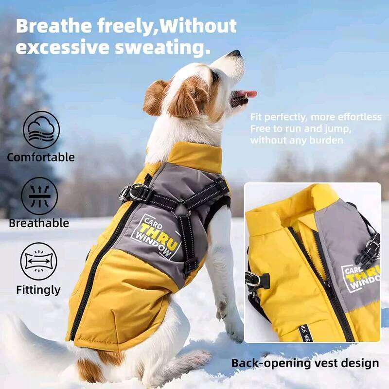 Famous brand Coat for Small Dogs Waterproof Dog Winter Jacket Harness Puppy Cold Weather Coats Reflective Pet Vest with ZipperFleece pupakaIK