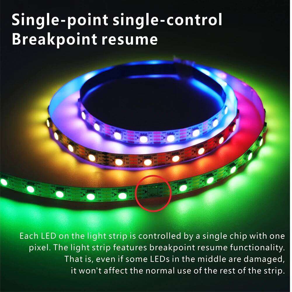 Led Pixel Strip Light 12V WS2815 SMD 5050 RGB Individually Addressable WS2811 WS2812 Smart 30/60/144leds/m Black/White PCB IP30 Z260206