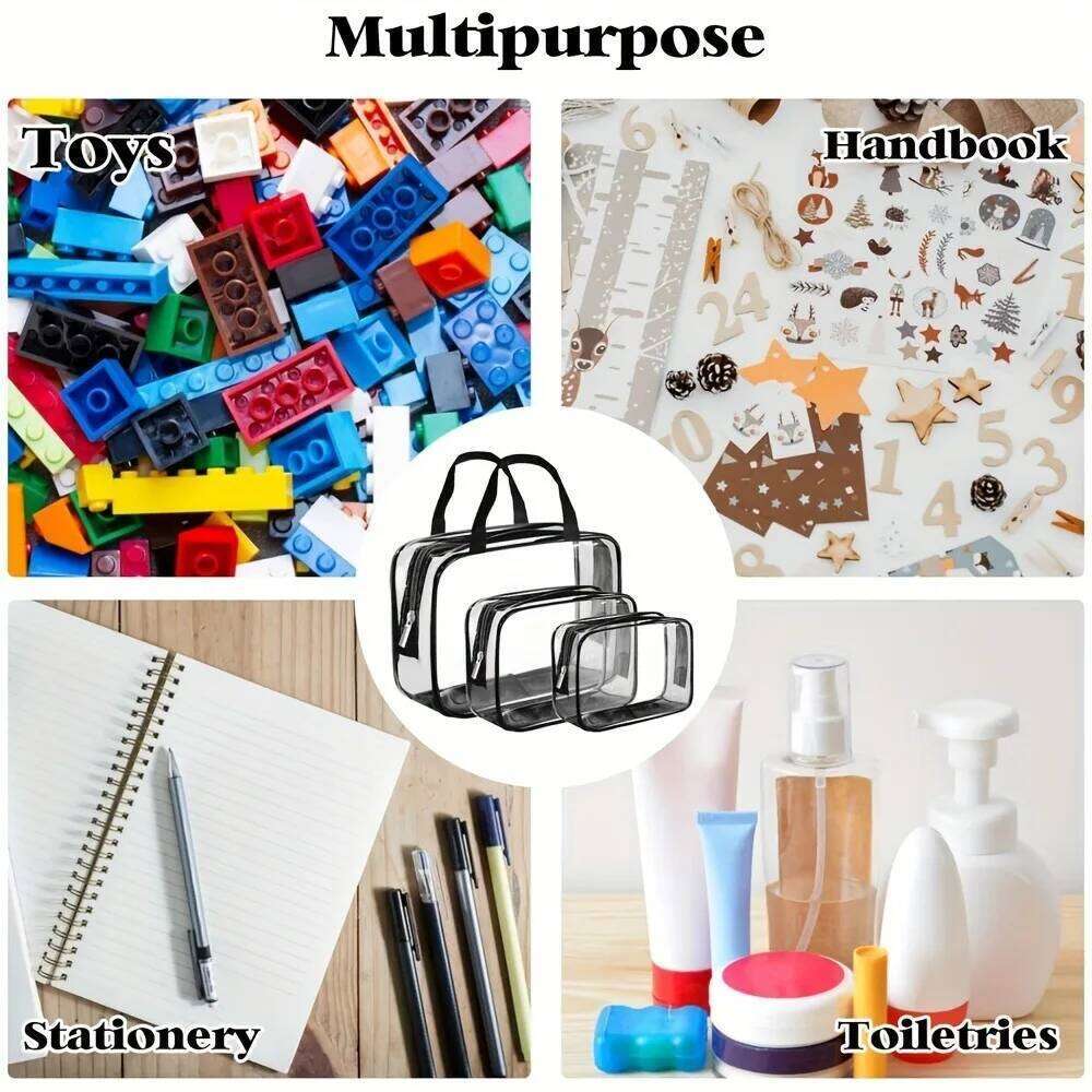 1-3pcs Portable Cosmetic Storage Transparent Waterproof Travel Wash Bathroom Bag Organizer Y260206